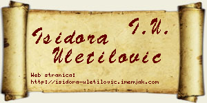Isidora Uletilović vizit kartica